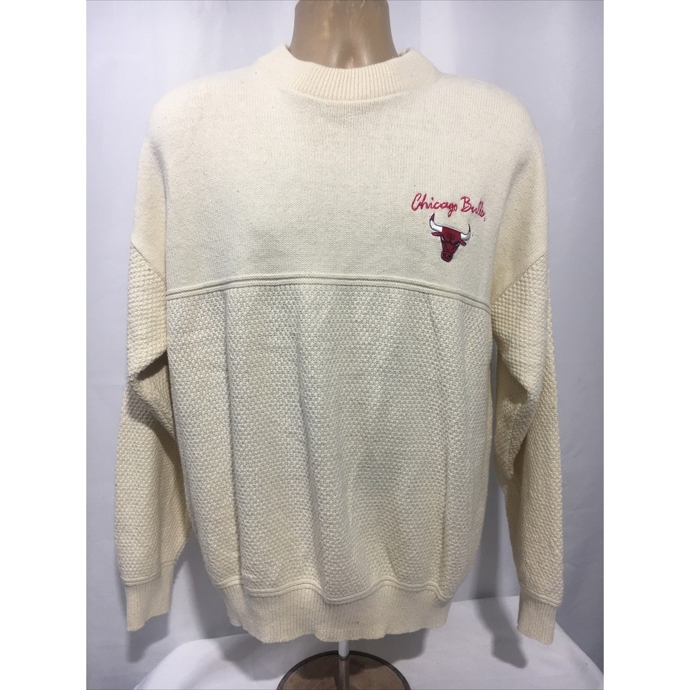 RARE Lee Sport Chicago Bulls Holiday Sweater Knit Embroidered Logo Size Large